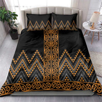 Gold Aotearoa Mangopare Kowhaiwhai and Niho Taniwha Bedding Set Maori New Zealand