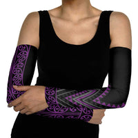 Purple Aotearoa Mangopare Kowhaiwhai Niho Taniwha Arm Sleeves Maori New Zealand - Polynesian Pride
