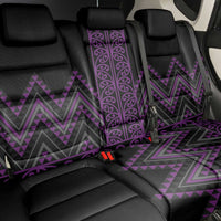 Purple Aotearoa Mangopare Kowhaiwhai and Niho Taniwha Back Car Seat Cover Maori New Zealand