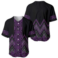 Purple Aotearoa Mangopare Kowhaiwhai and Niho Taniwha Baseball Jersey Maori New Zealand LT14 - Polynesian Pride