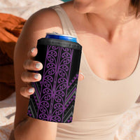 Purple Aotearoa Mangopare Kowhaiwhai and Niho Taniwha 4 in 1 Can Cooler Tumbler Maori New Zealand