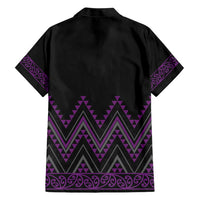 Purple Aotearoa Mangopare Kowhaiwhai and Niho Taniwha Hawaiian Shirt Maori New Zealand