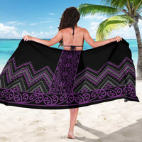 Purple Aotearoa Mangopare Kowhaiwhai and Niho Taniwha Sarong Maori New Zealand