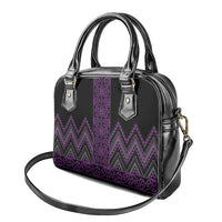 Purple Aotearoa Mangopare Kowhaiwhai and Niho Taniwha Shoulder Handbag Maori New Zealand