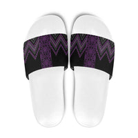 Purple Aotearoa Mangopare Kowhaiwhai Niho Taniwha Slide Sandals Maori New Zealand - Polynesian Pride