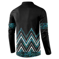 Paua Shell Aotearoa Mangopare Kowhaiwhai and Niho Taniwha Button Sweatshirt Maori New Zealand