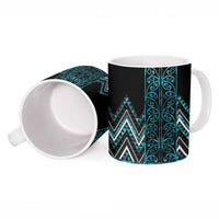 Paua Shell Aotearoa Mangopare Kowhaiwhai Niho Taniwha Ceramic Mug Maori New Zealand - Polynesian Pride