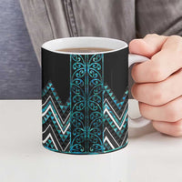 Paua Shell Aotearoa Mangopare Kowhaiwhai Niho Taniwha Ceramic Mug Maori New Zealand - Polynesian Pride