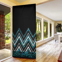 Paua Shell Aotearoa Mangopare Kowhaiwhai Niho Taniwha Door Cover Maori New Zealand - Polynesian Pride