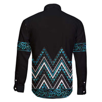Paua Shell Aotearoa Mangopare Kowhaiwhai and Niho Taniwha Family Matching Long Sleeve Bodycon Dress and Hawaiian Shirt Maori New Zealand LT14 - Polynesian Pride