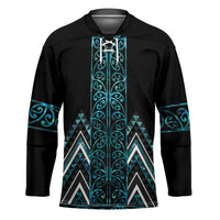 Paua Shell Aotearoa Mangopare Kowhaiwhai Niho Taniwha Hockey Jersey Maori New Zealand LT14 Unisex Turquoise - Polynesian Pride