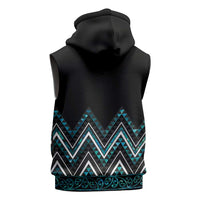 Paua Shell Aotearoa Mangopare Kowhaiwhai Niho Taniwha Sleeveless Hoodie Maori New Zealand - Polynesian Pride