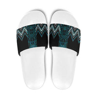 Paua Shell Aotearoa Mangopare Kowhaiwhai Niho Taniwha Slide Sandals Maori New Zealand - Polynesian Pride