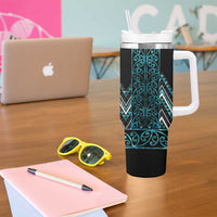 Paua Shell Aotearoa Mangopare Kowhaiwhai and Niho Taniwha Tumbler With Handle Maori New Zealand