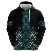 Paua Shell Aotearoa Mangopare Kowhaiwhai and Niho Taniwha Zip Hoodie Maori New Zealand LT14 - Polynesian Pride