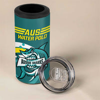 Personalised Australia Water Polo 2024 4 in 1 Can Cooler Tumbler Aussie Shark Sporty Version