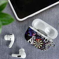 Personalised New Zealand Darts AirPods Case Ngutukaka Manaia Taniko Luxury Purple - Polynesian Pride
