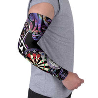Personalised New Zealand Darts Arm Sleeves Ngutukaka Manaia Taniko Luxury Purple - Polynesian Pride