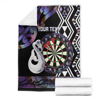 Personalised New Zealand Darts Blanket Ngutukaka Manaia Taniko Luxury Purple - Polynesian Pride