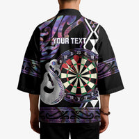 Personalised New Zealand Darts Kimono Ngutukaka Manaia Taniko Luxury Purple - Polynesian Pride