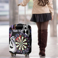 Personalised New Zealand Darts Luggage Cover Ngutukaka Manaia Taniko Luxury Purple - Polynesian Pride