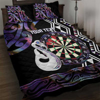 Personalised New Zealand Darts Quilt Bed Set Ngutukaka Manaia Taniko Luxury Purple - Polynesian Pride