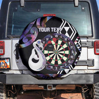 Personalised New Zealand Darts Spare Tire Cover Ngutukaka Manaia Taniko Luxury Purple - Polynesian Pride