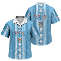 Fiji Day 1970 Family Matching Short Sleeve Bodycon Dress and Hawaiian Shirt For Fiji Ever Fiji Tapa Pattern Blue LT14 Son's Shirt Blue - Polynesian Pride