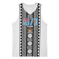 Fiji Day 1970 Basketball Jersey For Fiji Ever Fiji Tapa Pattern White LT14 Unisex White - Polynesian Pride