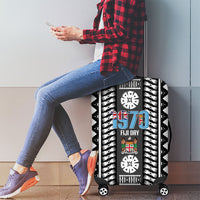 Fiji Day 1970 Luggage Cover For Fiji Ever Fiji Tapa Pattern White LT14 - Polynesian Pride