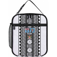 Fiji Day 1970 Lunch Bag For Fiji Ever Fiji Tapa Pattern White