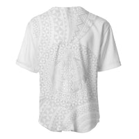 Tonga White Sunday Baseball Jersey Fakame Tongan Ngatu Turtle LT14 - Polynesian Pride