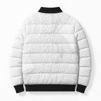 Tonga White Sunday Bomber Puffer Jacket Fakame Tongan Ngatu Turtle LT14 - Polynesian Pride