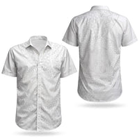 Tonga White Sunday Couples Matching Puletasi and Hawaiian Shirt Fakame Tongan Ngatu Turtle LT14 - Polynesian Pride