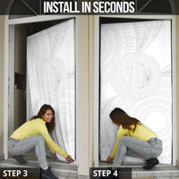 Tonga White Sunday Door Cover Fakame Tongan Ngatu Turtle LT14 - Polynesian Pride