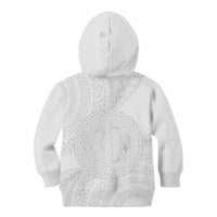 Tonga White Sunday Kid Hoodie Fakame Tongan Ngatu Turtle LT14 - Polynesian Pride
