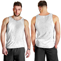 Tonga White Sunday Men Tank Top Fakame Tongan Ngatu Turtle LT14 - Polynesian Pride