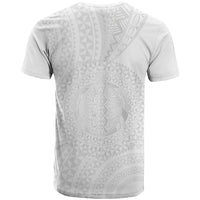 Tonga White Sunday T Shirt Fakame Tongan Ngatu Turtle LT14 - Polynesian Pride
