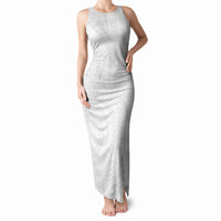Tonga White Sunday Tank Maxi Dress Fakame Tongan Ngatu Turtle LT14 Women White - Polynesian Pride