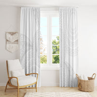 Tonga White Sunday Window Curtain Fakame Tongan Ngatu Turtle LT14 - Polynesian Pride