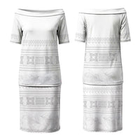 Samoa White Sunday Couples Matching Puletasi and Hawaiian Shirt Lotu Tamaiti Samoan Siapo Teuila Flowers LT14 - Polynesian Pride