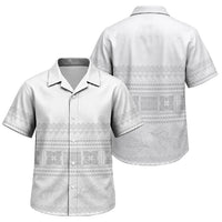 Samoa White Sunday Family Matching Off The Shoulder Long Sleeve Dress and Hawaiian Shirt Lotu Tamaiti Samoan Siapo Teuila Flowers LT14 Son's Shirt White - Polynesian Pride