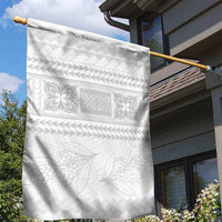Samoa White Sunday Garden Flag Lotu Tamaiti Samoan Siapo Teuila Flowers LT14 - Polynesian Pride