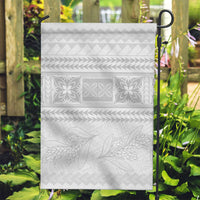 Samoa White Sunday Garden Flag Lotu Tamaiti Samoan Siapo Teuila Flowers LT14 Garden Flag White - Polynesian Pride