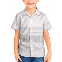 Samoa White Sunday Hawaiian Shirt Lotu Tamaiti Samoan Siapo Teuila Flowers LT14 - Polynesian Pride
