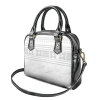 Samoa White Sunday Shoulder Handbag Lotu Tamaiti Samoan Siapo Teuila Flowers LT14 - Polynesian Pride