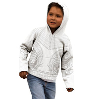 Niue White Sunday Kid Hoodie Aho Tapu Fanau Hiapo Pattern LT14 - Polynesian Pride