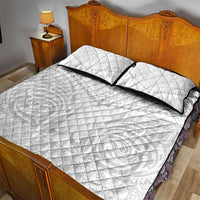 Niue White Sunday Quilt Bed Set Aho Tapu Fanau Hiapo Pattern LT14 - Polynesian Pride