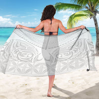 Niue White Sunday Sarong Aho Tapu Fanau Hiapo Pattern LT14 - Polynesian Pride