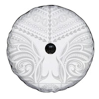 Niue White Sunday Spare Tire Cover Aho Tapu Fanau Hiapo Pattern LT14 - Polynesian Pride